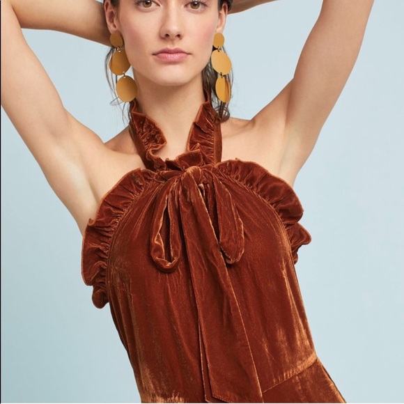 NWT Anthropologie Kristinit Velvet Jumpsuit, size small - Picture 3 of 8